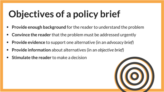 Policy briefs to present research