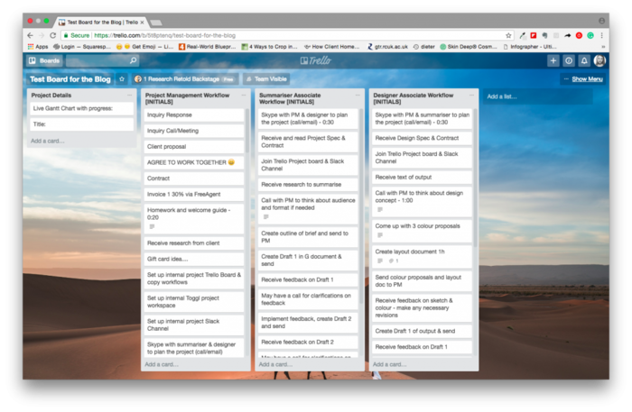 Trello to communicate research