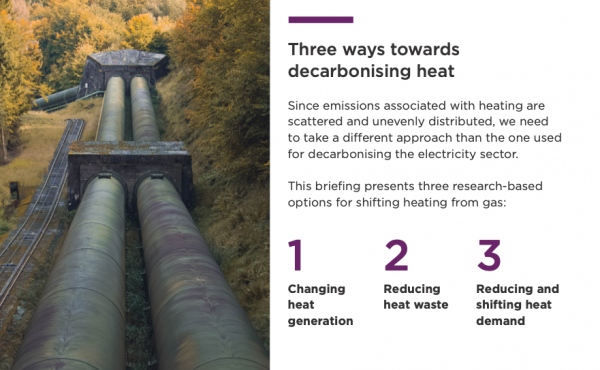 Thre pathways to decarbonise the heating sector